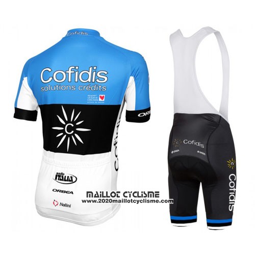 2016 Maillot Ciclismo Cofidis Azur et Noir Manches Courtes et Cuissard
